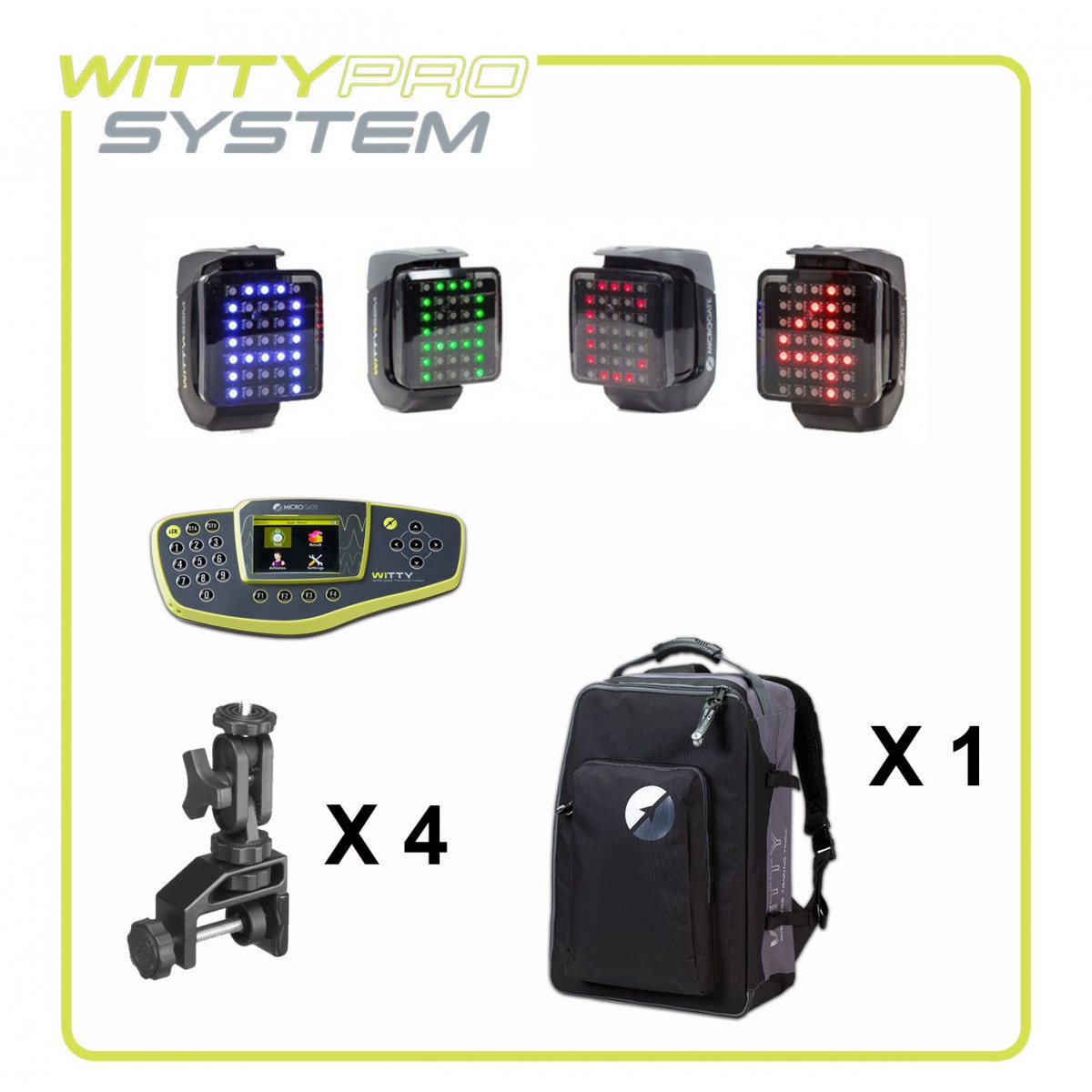 Kit 4 WittySem Pro avec chrono et clamps | Mtraining